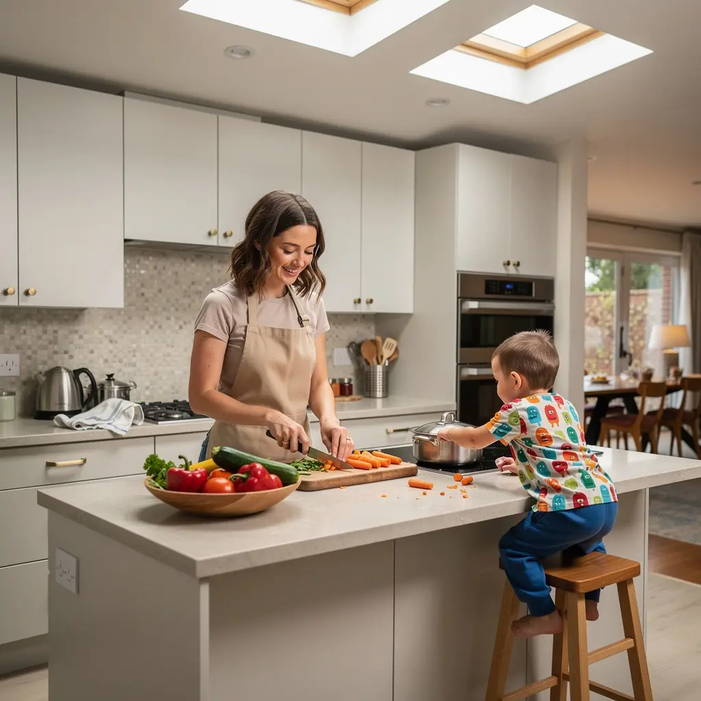 Buitenruimte met een mooie tuin en comfortabele zitplaatsen voor ontspanning.